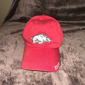 Arkansas razorback washed cotton hat red